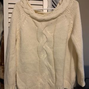Cream sweater wide neck